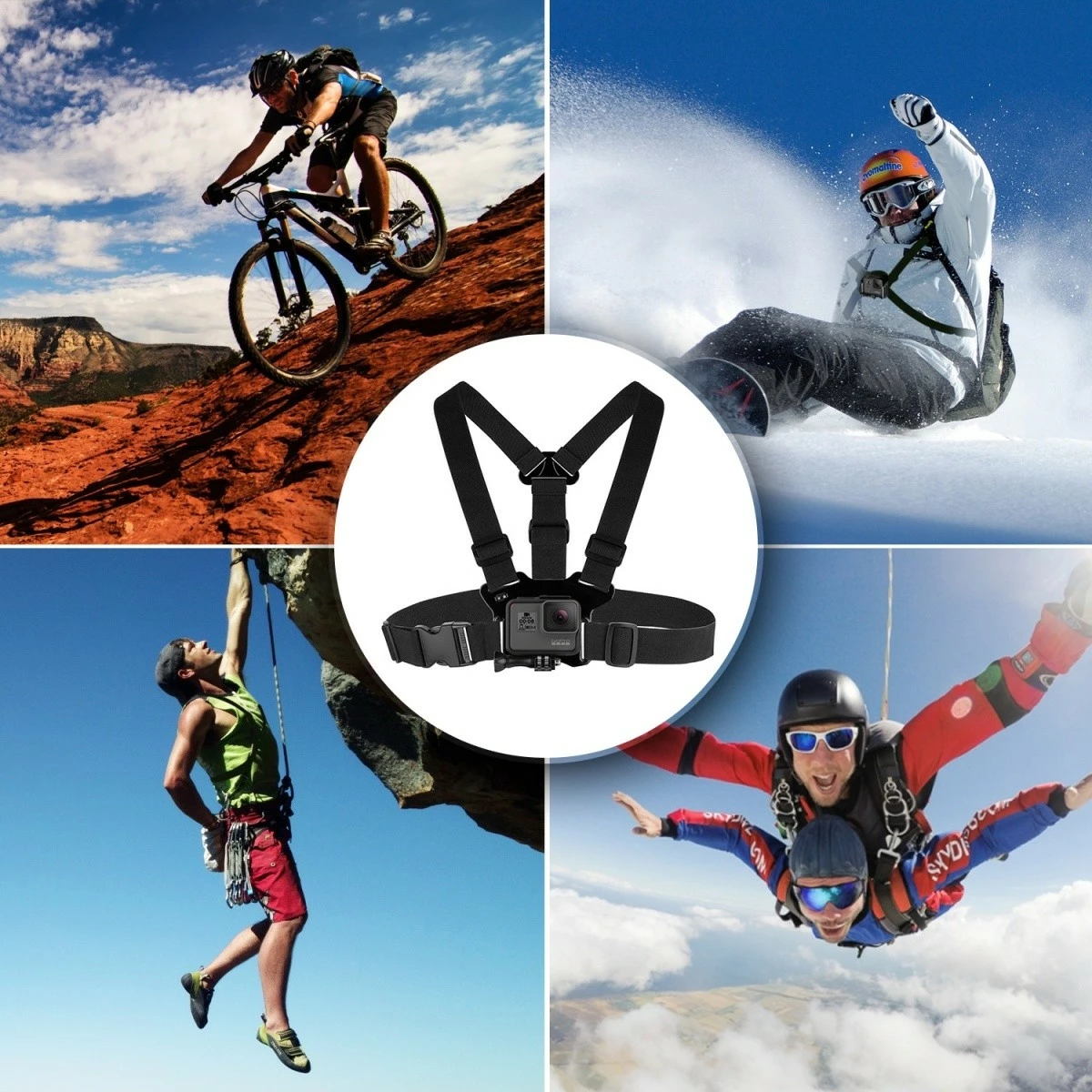 Rrip sportiv Maclean MC-773 për telefon, kamera, GoPro, i zi