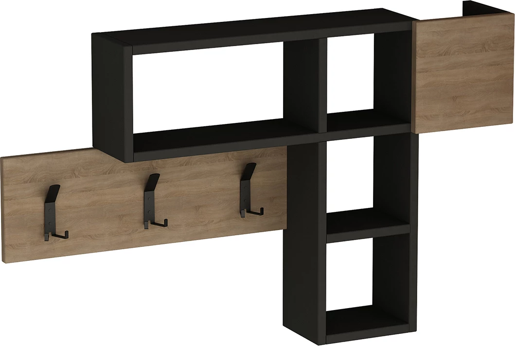 Varëse muri Game, ngjyrë lisi-antracit, 99,5x15x61cm