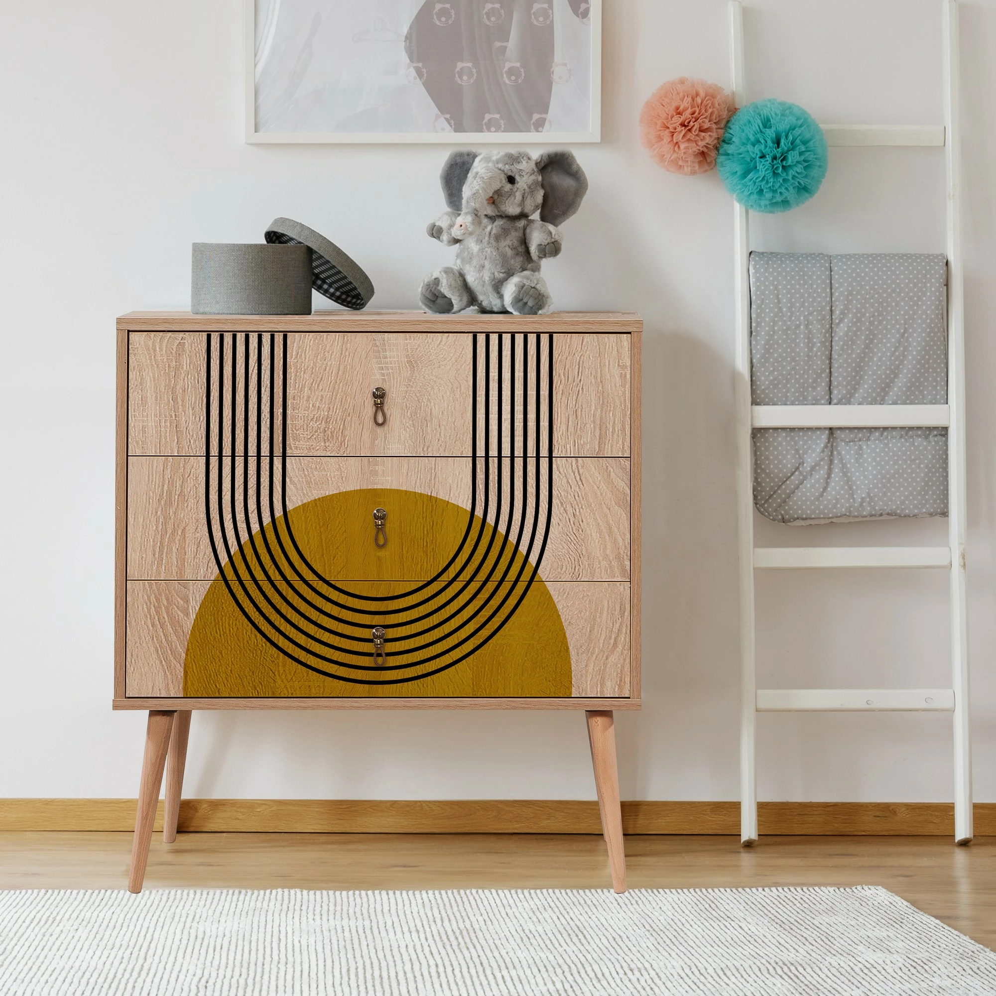 Komodë Hanah Home, City Trio Sun, shumëngjyrëshe