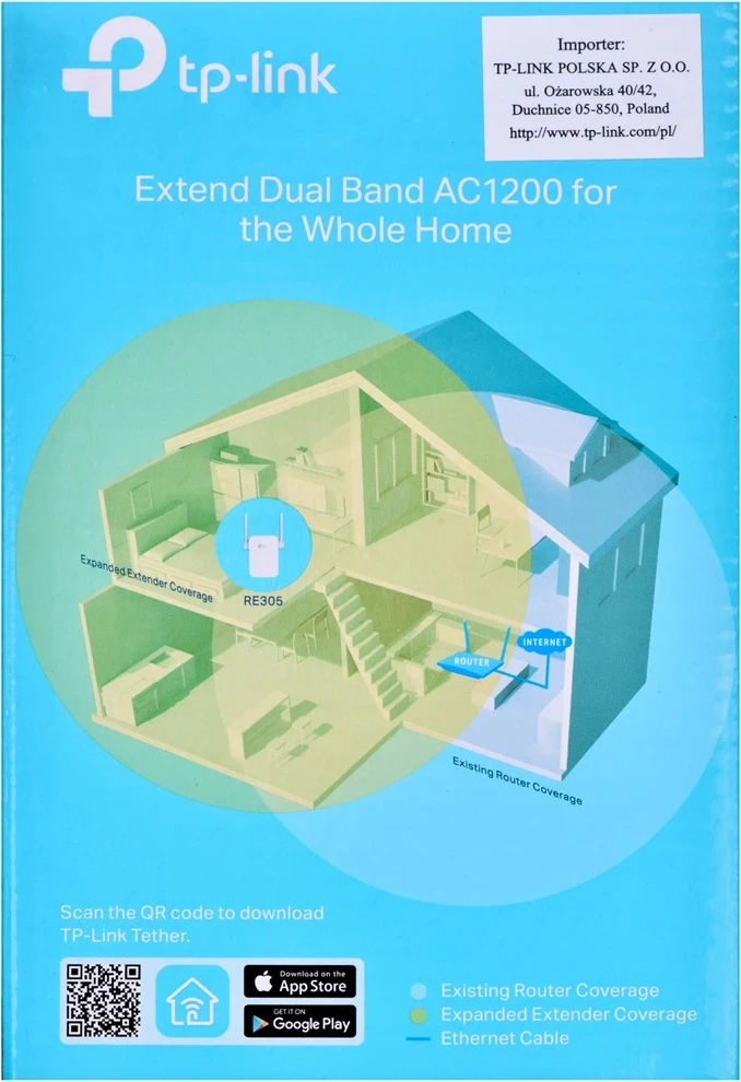 Shpërndarës i WiFi TP-LINK AC1200, i bardhë