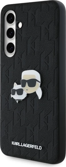Mbështjellës Karl Lagerfeld KLHCS24FEPGKLKCPK për Samsung Galaxy S24 FE, i fortë, Monogram Karl & Choupette, zi