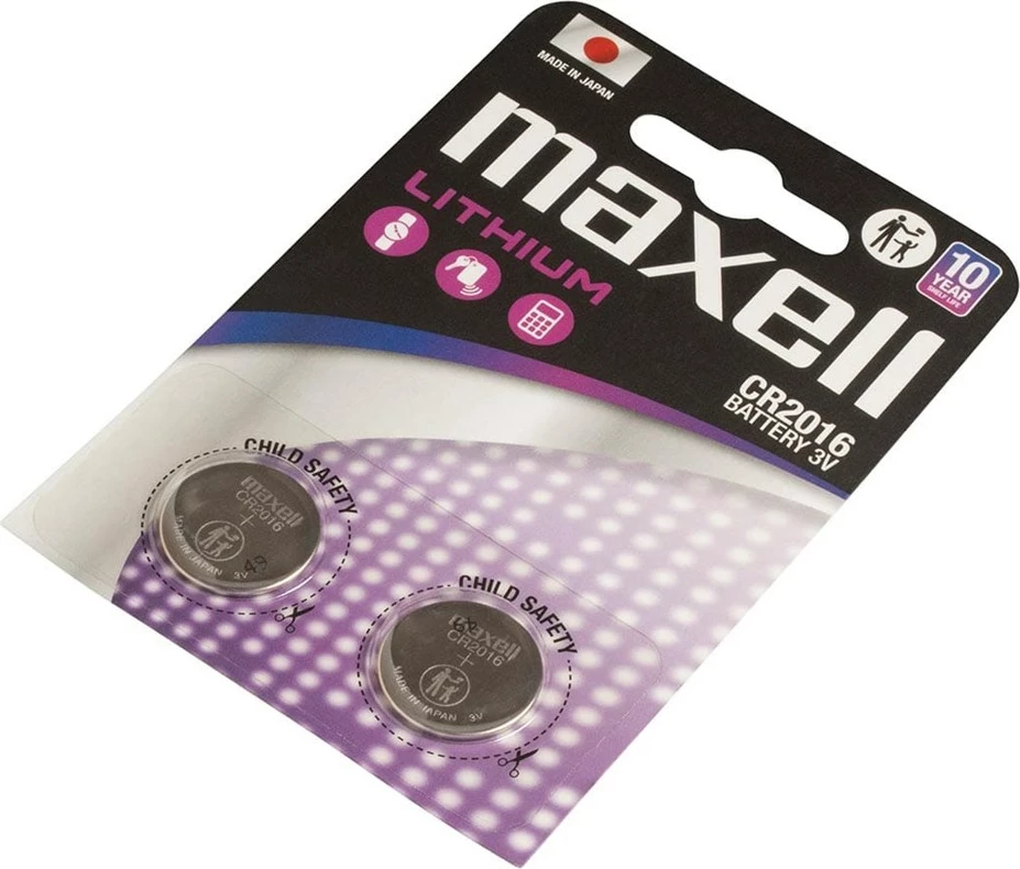 Bateri litium Maxell CR2016, 3V, 2 copë, argjend