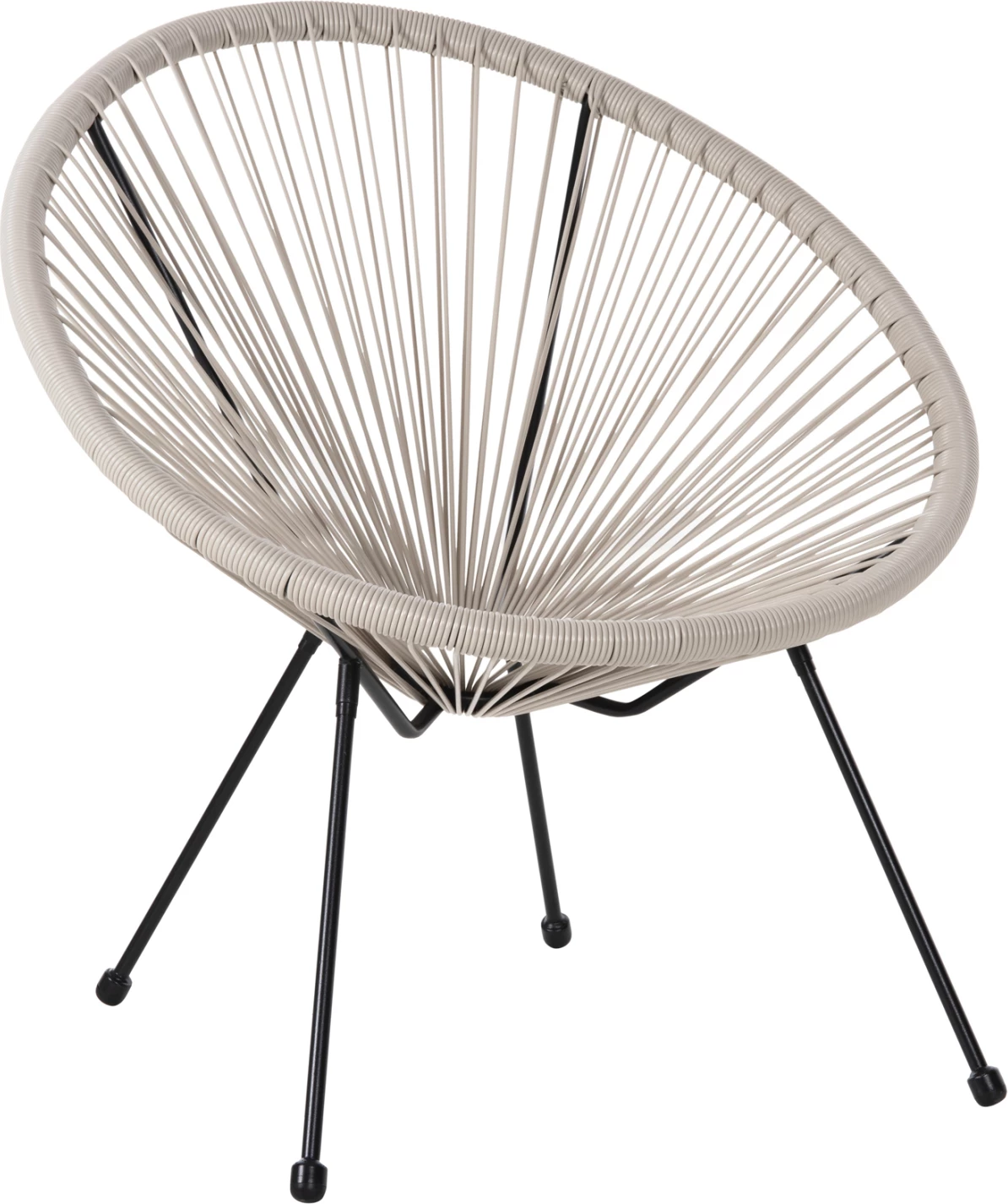 Karrige e jashtme lloj foleje ACAPULCO FH5872.03 metal i zi-ratan sintetik në ecru 71x72x80Hcm