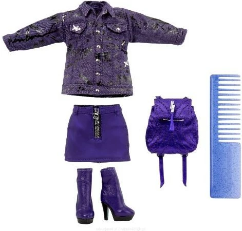 Kukull Rainbow High Junior Krystal Bailey me aksesorë, 23 cm, vjollcë