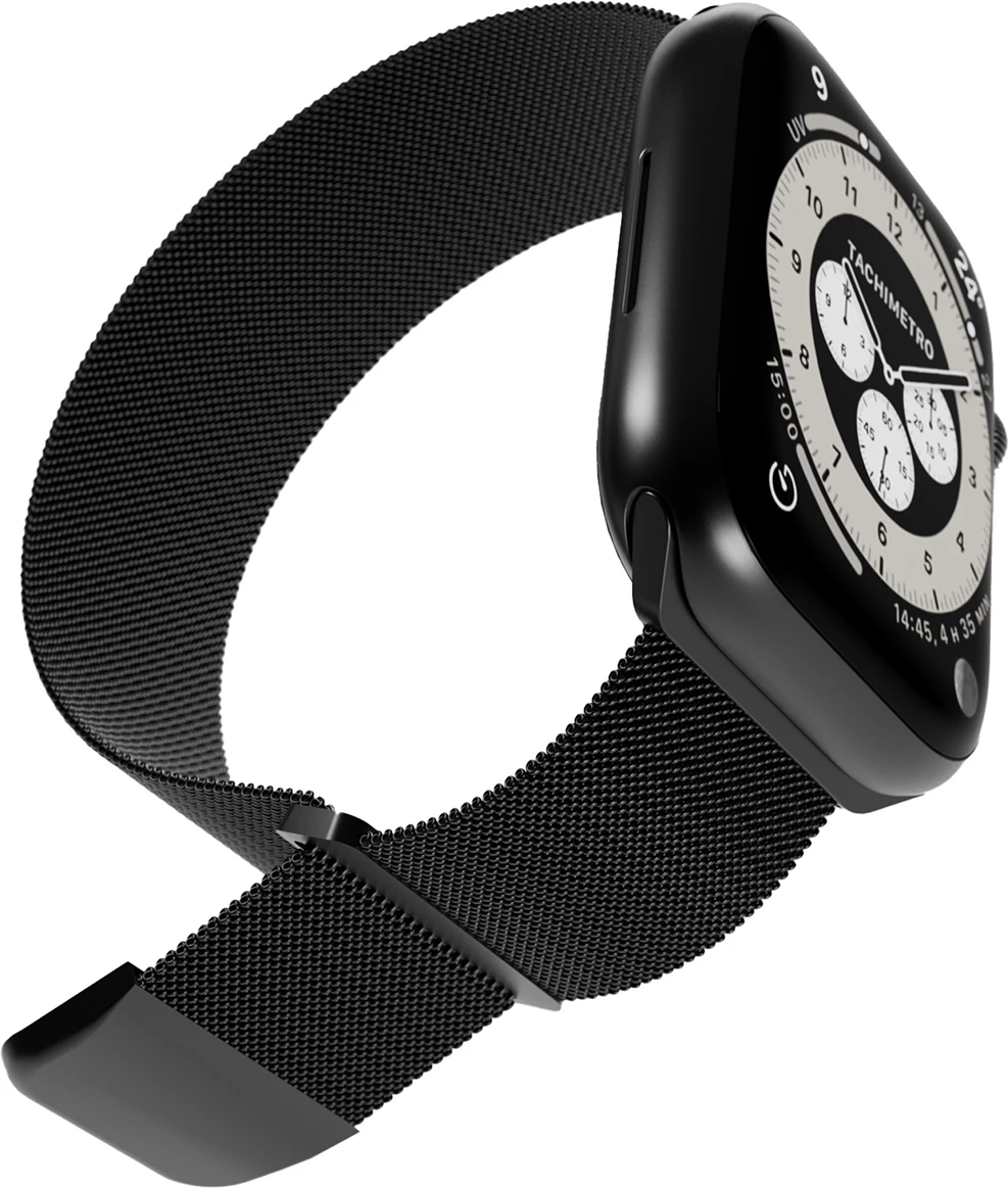 Rrip Milanese për Apple Watch Puro, për 42-44-45-49mm, i zi