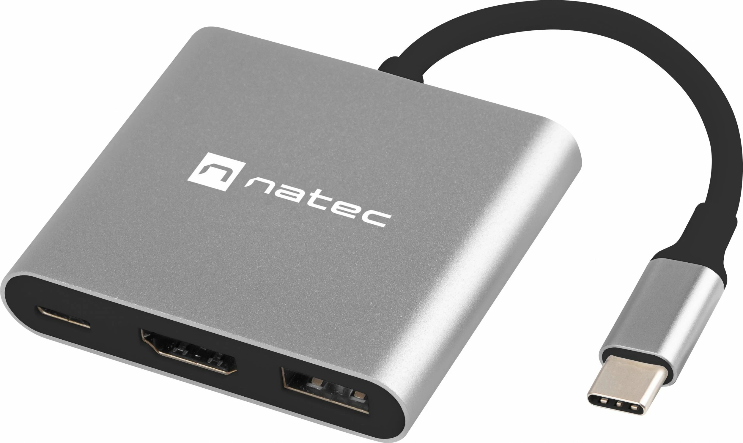 Adapter multiport USB-C Natec Fowler Mini NMP-1607, HDMI 4K, USB 3.0, USB-C PD, gri