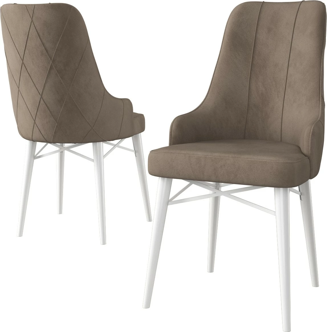 Set karrigesh (6 copë) Hanah Home, Neta, kapuçino dhe e bardhë
