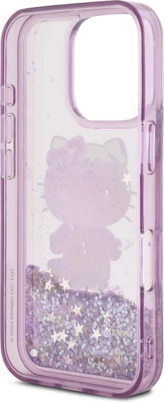 Mbështjellës Hello Kitty Liquid Glitter 50TH Anniversary Party për iPhone 16 Pro, Violet