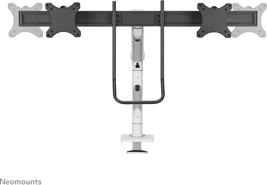 Krah monitori Neomounts DS75S-950WH2, për 2 ekrane, gas spring, Topfix, bardhë