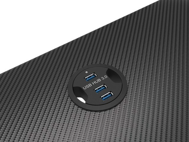 Tavolinë gaming Natec Genesis Holm 200 RGB, 113x60cm, me ndriçim RGB, e zezë