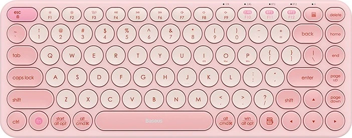 Tastierë Baseus K01A, wireless, tri-mode, baby pink