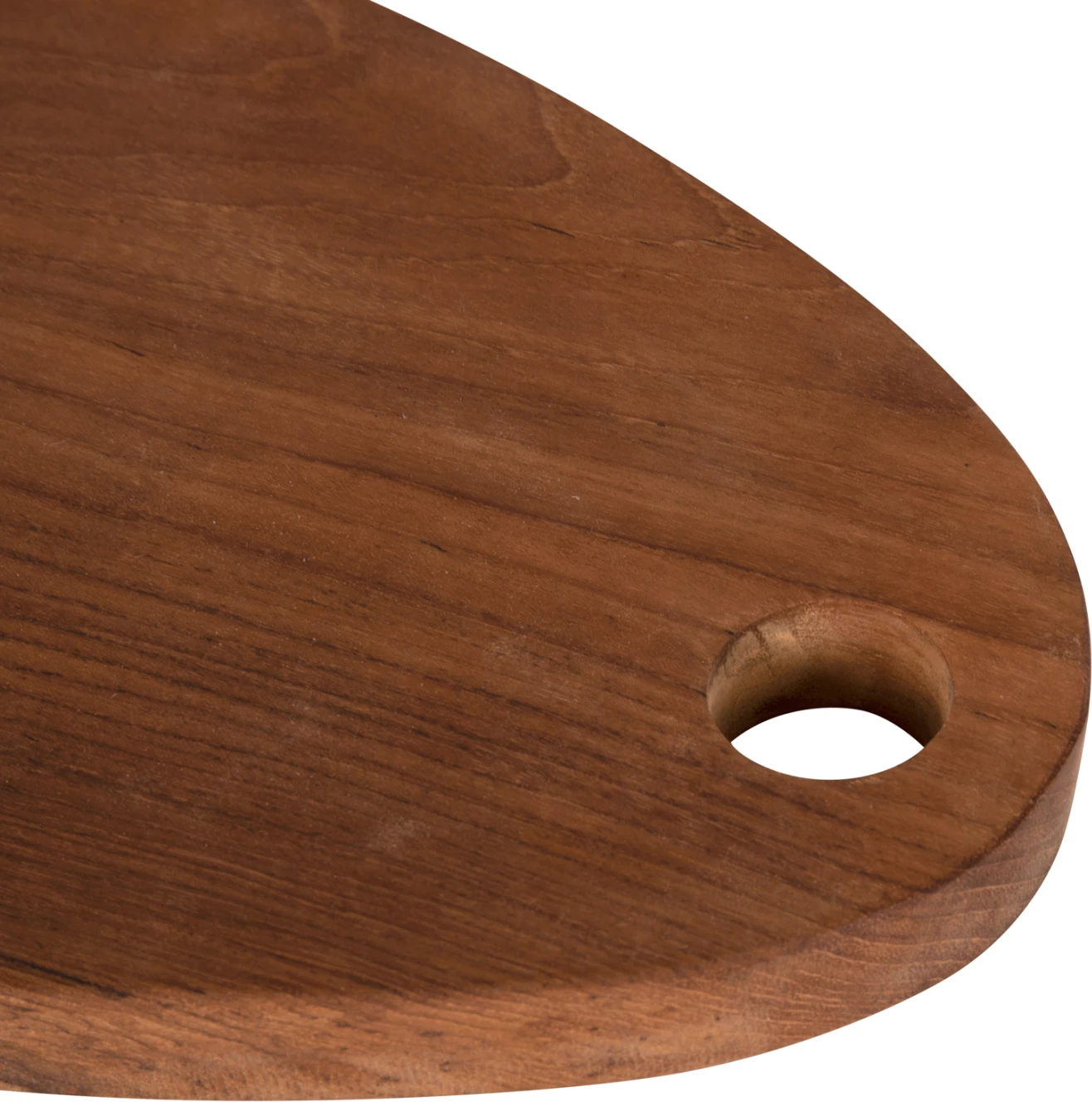 Dërrasë prerëse për kuzhinë, dru tik, ngjyrë natyrale, me vrimë për varje, FH4288, 20,5x30,5x2H cm