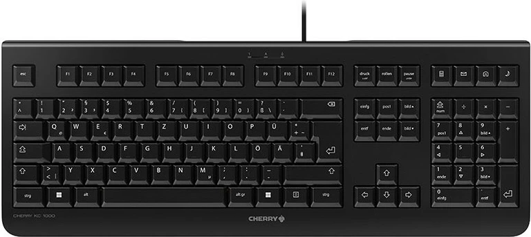 Tastierë Cherry KC 1000, Full-size, USB, QWERTZ, e zezë