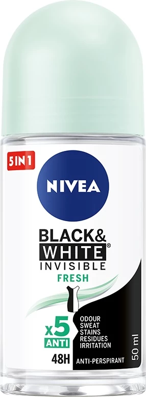 Deodorant roll-on për femra Nivea Black&White Invisible Fresh 50ml