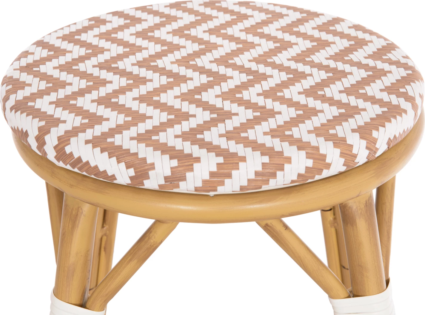 Karrige për bar mesatare alumini CHINO FH6286.04 pamje bambuje, ngjyrë natyrale & tekstilene 43x43x65Hcm