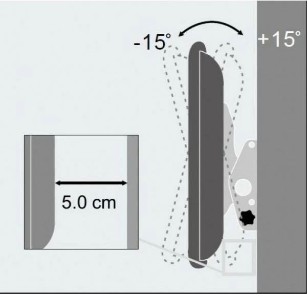 Mbajtëse muri Techly 301276 për TV/monitor 40-65 inç, 60kg, e zezë