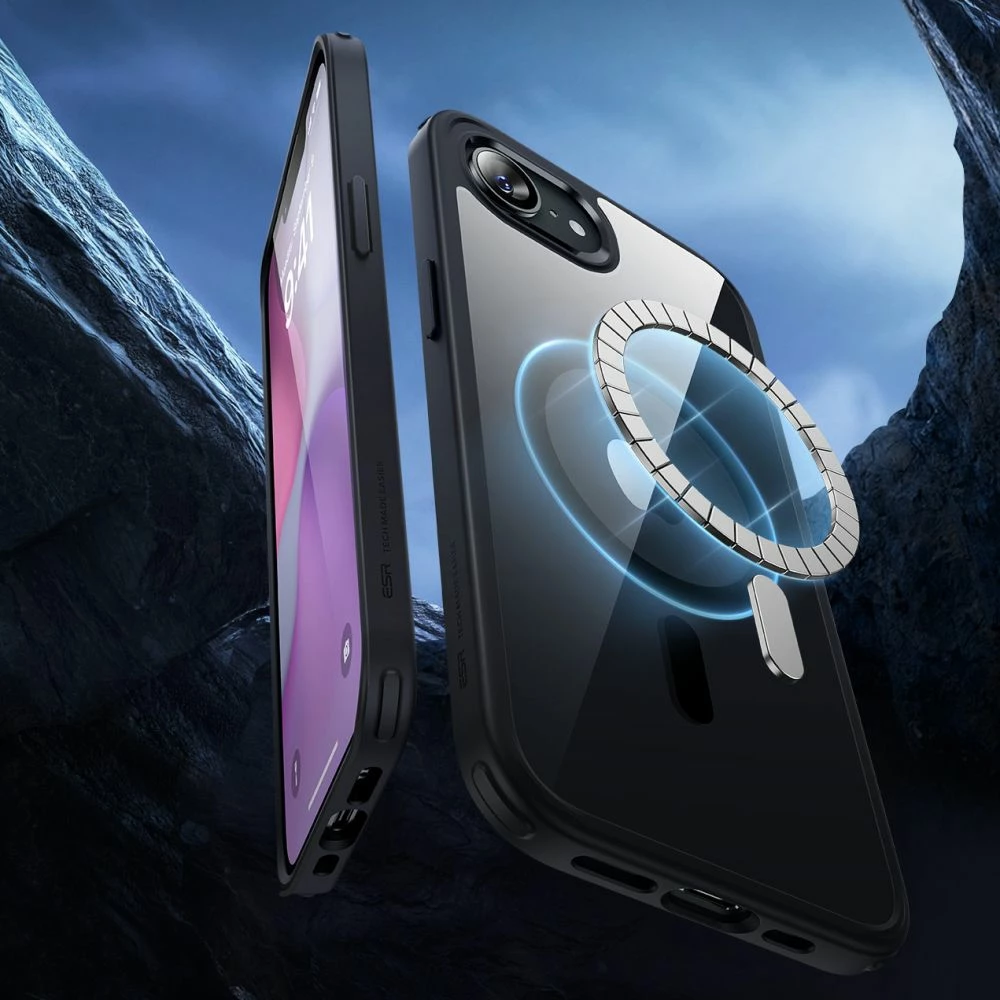 Mbështjellës ESR Classic Hybrid HaloLock MagSafe për iPhone 16e, Transparent-Zi