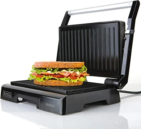 Kontakt grill Black+Decker BXGR1000E 1000 W, e zezë