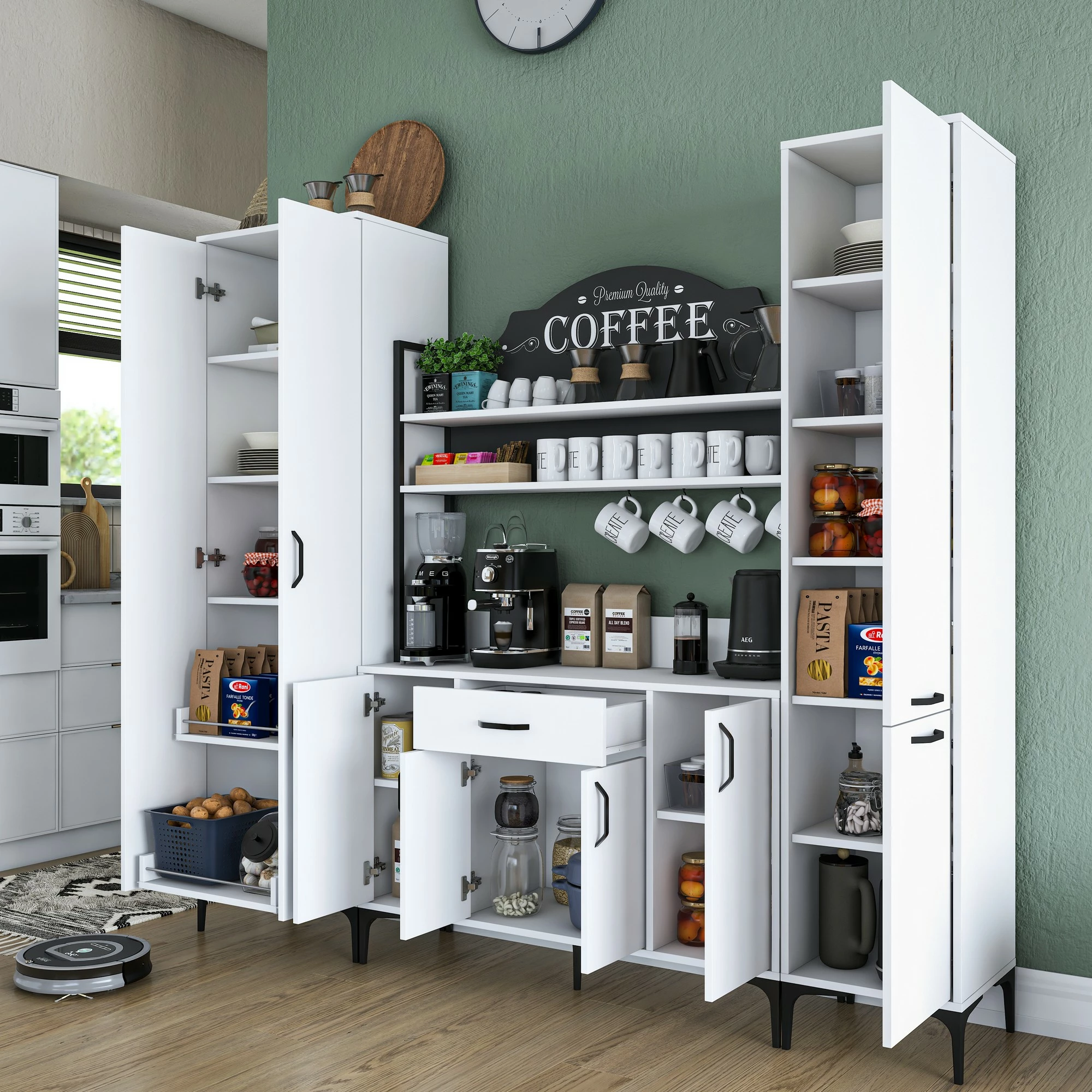 Dollap multifunksional, ngjyrë e bardhë, Skye Decor, JE150 - 3082