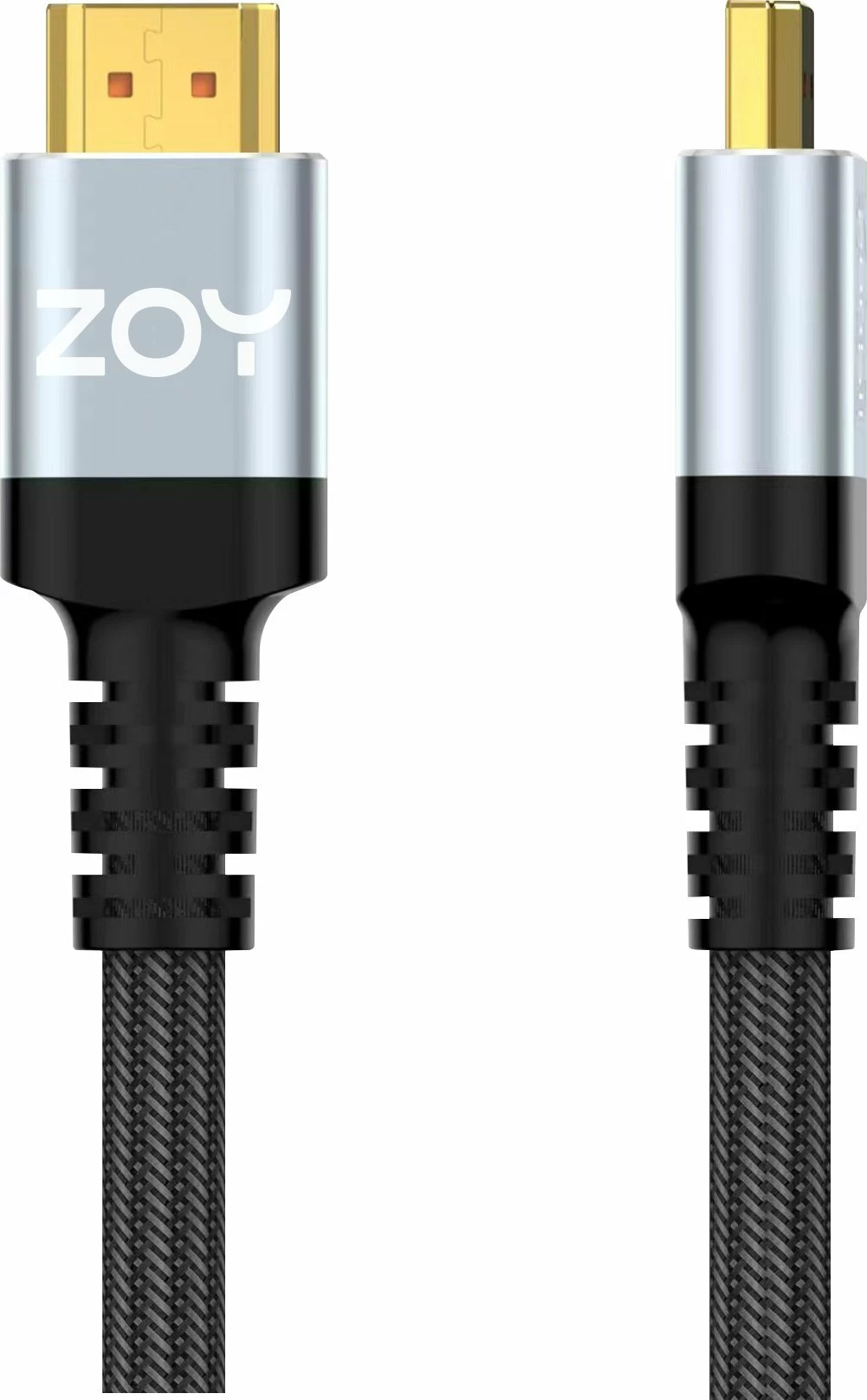 Kabllo HDMI ZOY ZCH3, 3m, HDMI 2.1, 8K 60Hz / 4K 120Hz, 48Gbps, e thurur nylon, konektorë të veshur me ar, e zezë