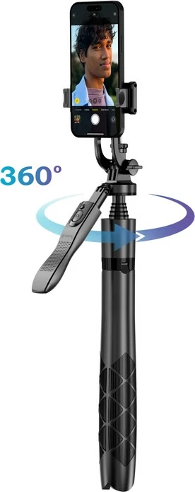 Selfie stick tripod CRONG SelfieGo Ultra me Bluetooth, 33-157.5cm, i zi