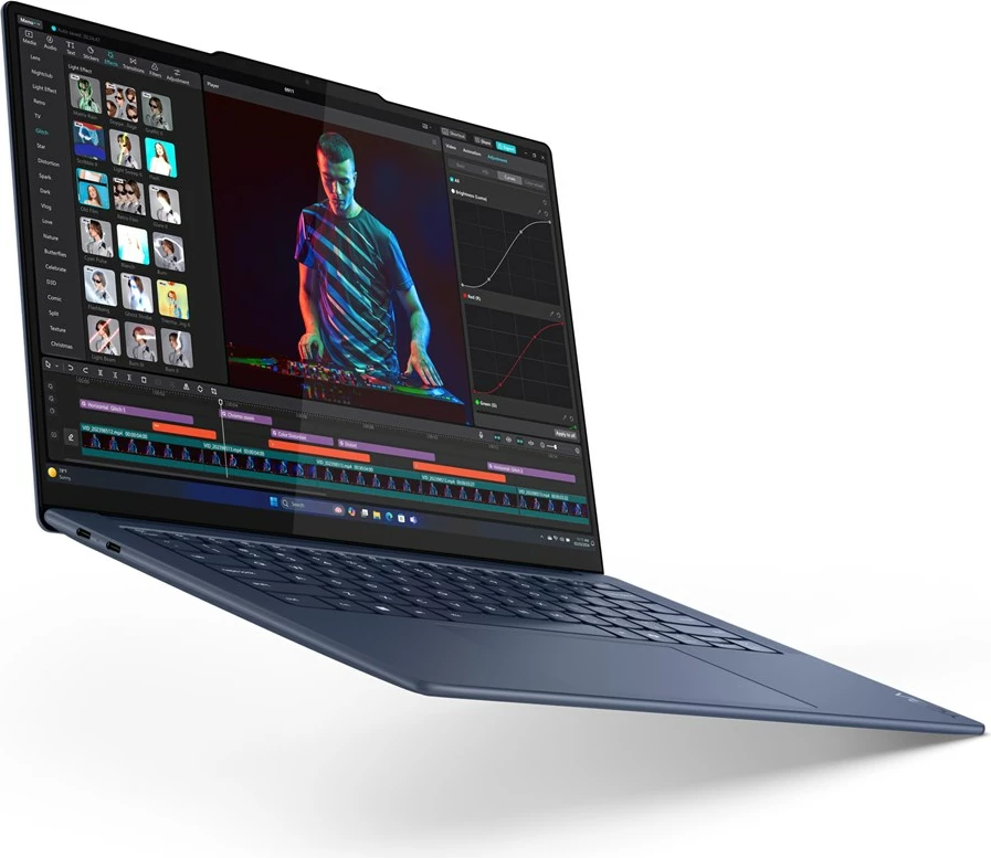 Laptop Lenovo Yoga Slim 7 14Q8X9 Copilot+, Qualcomm Snapdragon X1E-78-100, 14.5" Touchscreen 3K, 32 GB RAM, 512 GB SSD, Blu