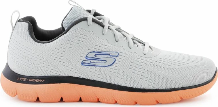 Atlete për meshkuj Skechers, gri-portokalli