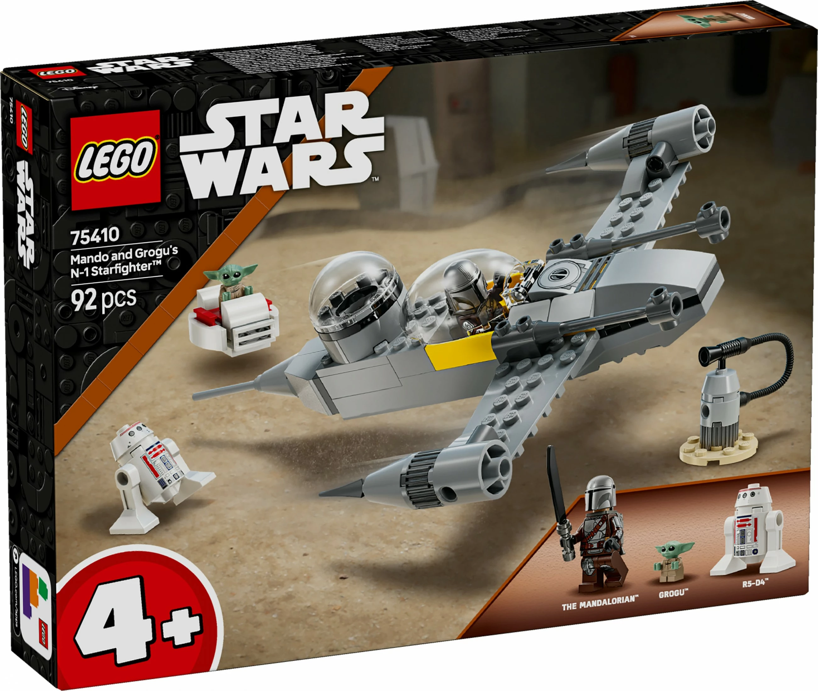 Set ndërtimi LEGO Star Wars 75410 Mando dhe Grogu N-1 Starfighter, 92 pjesë, multikolor