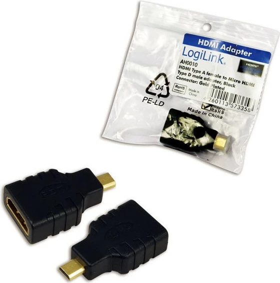 Adapter HDMI LogiLink HDMI në micro HDMI, i zi