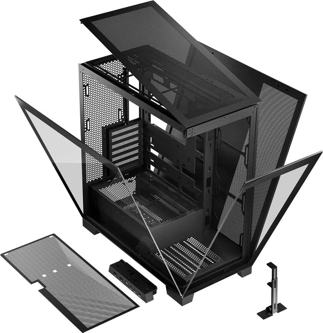 Kasë MODECOM Volcano Space MIDI, ATX/ITX/micro ATX, ARGB, xham i temperuar, e zezë