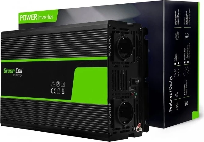 Invertor Green Cell, 12V në 230V, Onda e pastër sinusoide, 2000W