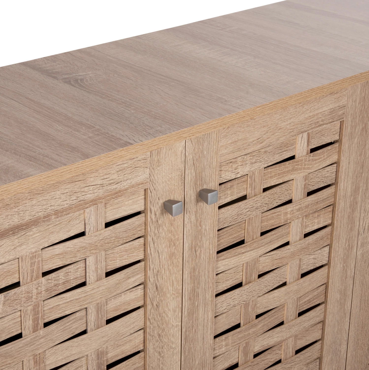 Dollap këpucësh PRODY, melaminë, ngjyrë Sonama, 3 dyer, 115x34x89H cm