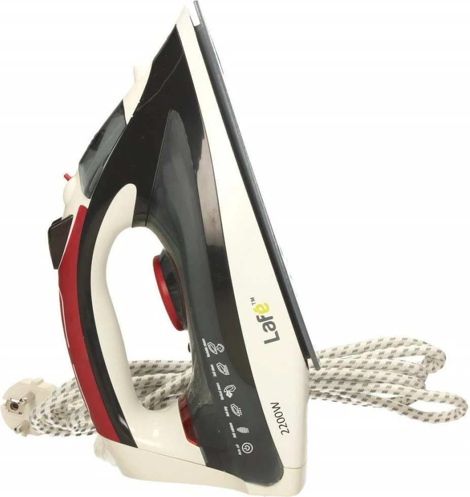 Hekur me avull Lafe LAF02b, 2200W, Qeramik, Zi/Kuq