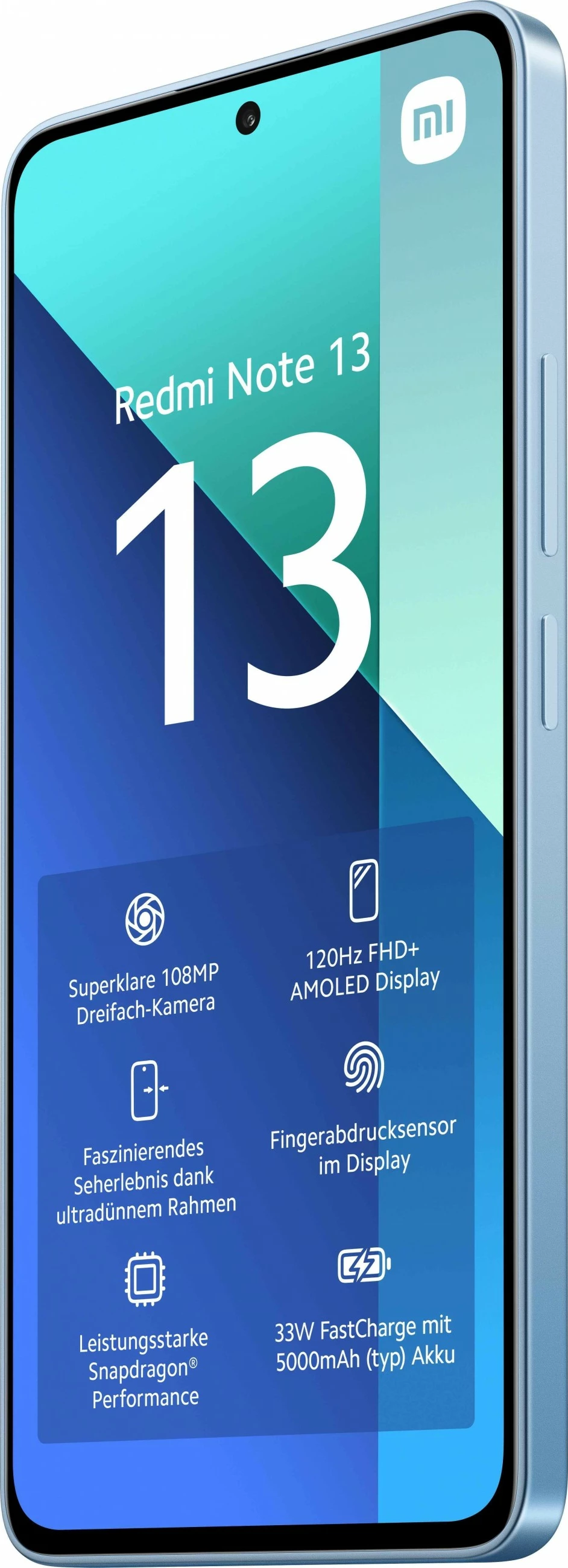 Celular Xiaomi Redmi Note 13, 6 GB, 128 GB, 108 MP, Ice Blue