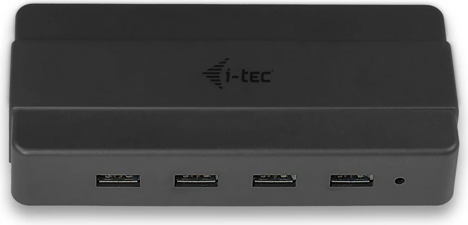 Kasë USB HUB i-tec U3HUB445, 4 porta, USB 3.0, me furnizim rryme, E zezë
