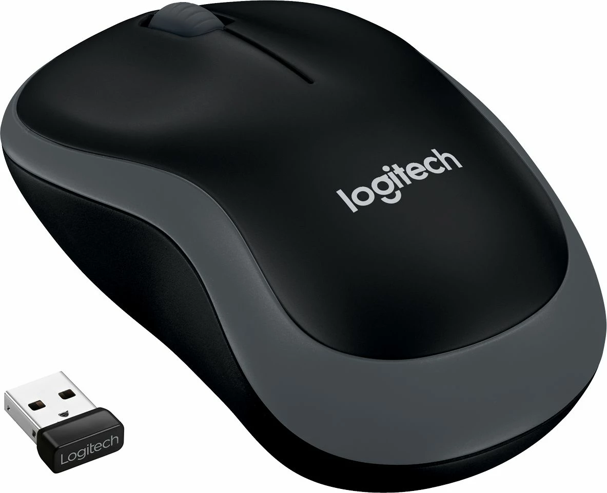 Maus Logitech M185 1000 DPI wireless me USB receiver, zi-gri