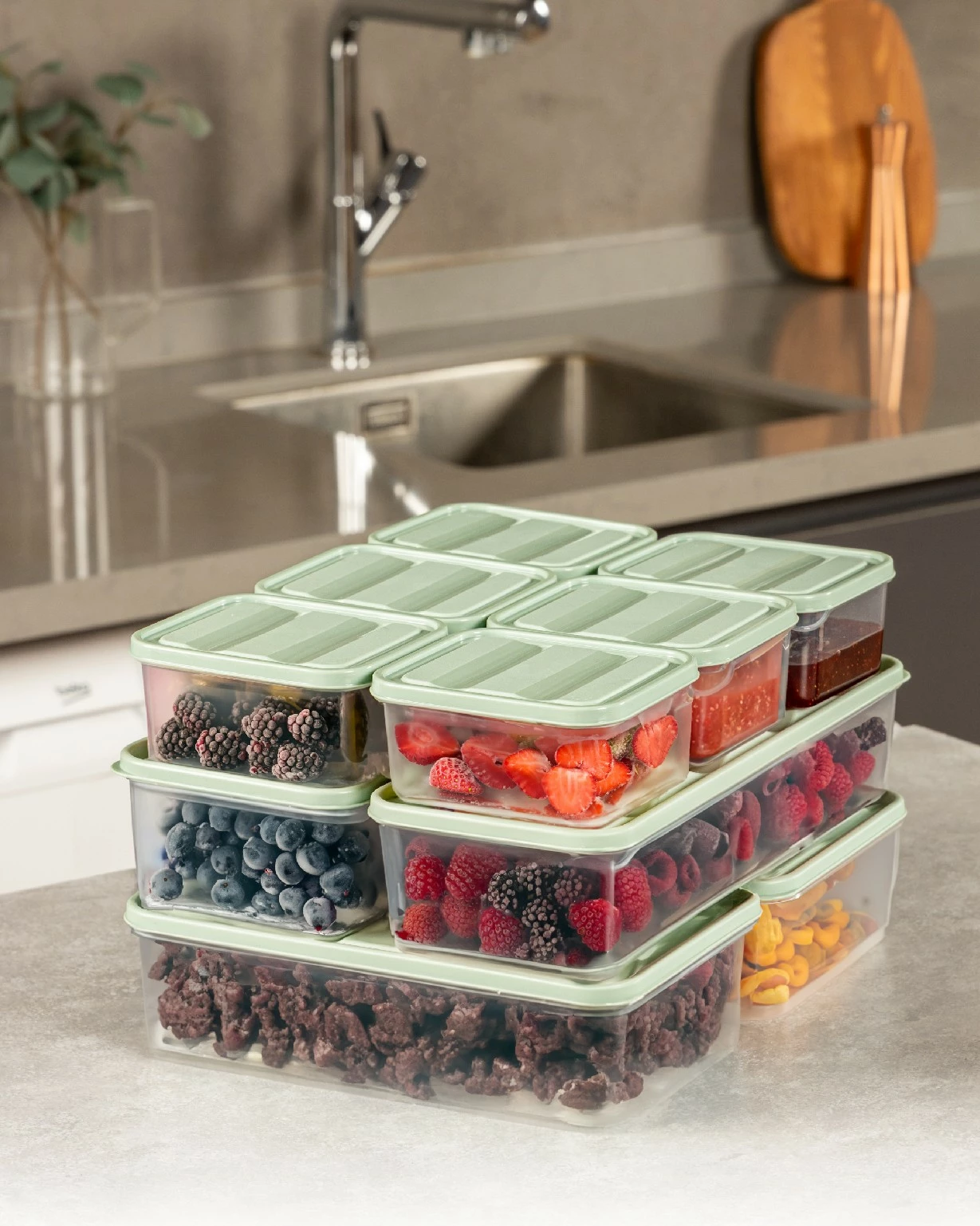 Set kuti për organizim (10 copë), Hermia, YBLLA10LU, ngjyrë mint