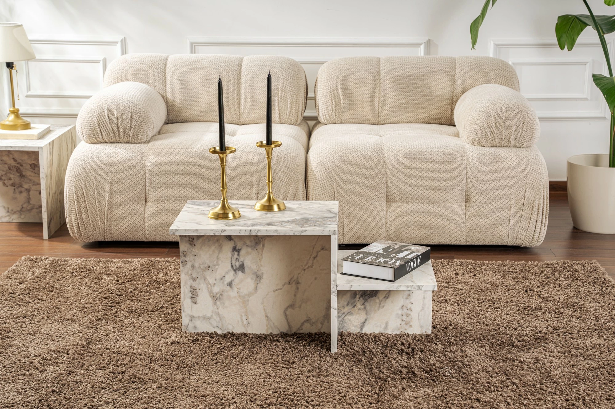 Tavolinë kafeje Nordure, ngjyrë mermeri Freesia, Harmony