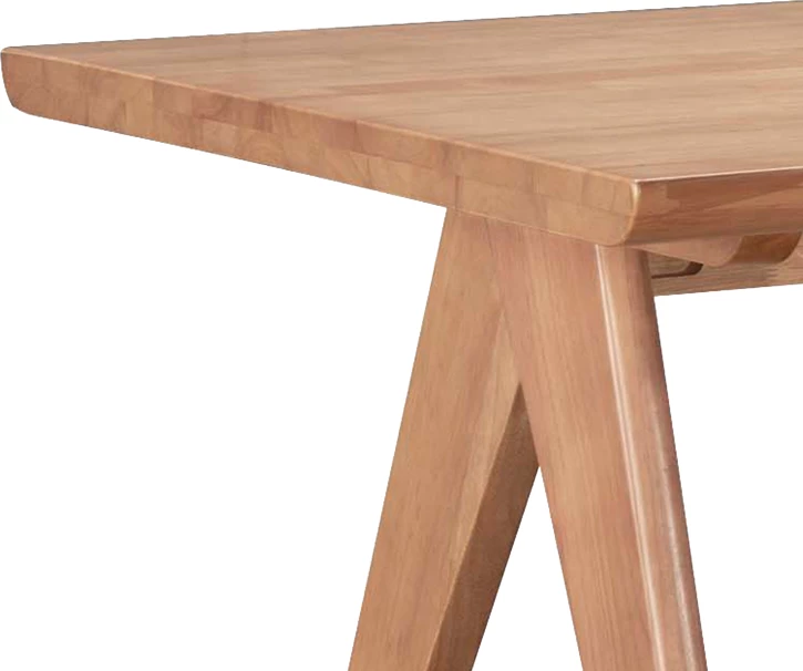 Tavolinë me karrige Ditta-Winslow, druri gome, ngjyrë arre të çelur, 180x85x75cm