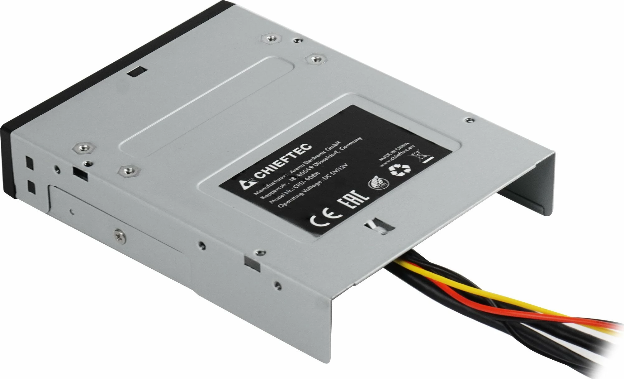 Panel front I/O Chieftec CRD-908H, 3.5\", 3x USB-A + 3x USB-C, lexues SD/MicroSD, e zezë
