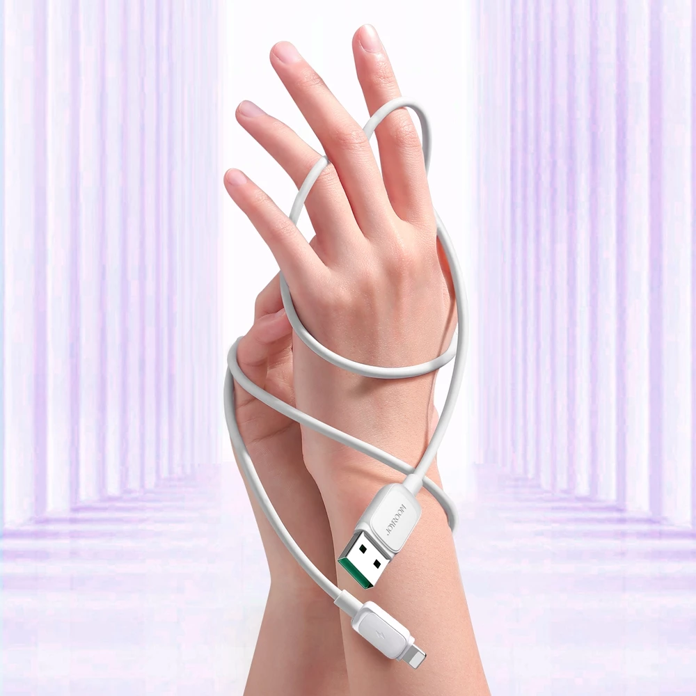 Kabllo Joyroom Multi-Color Series A14, Lightning në USB-A, 1.2m, 2.4A, Bardhë