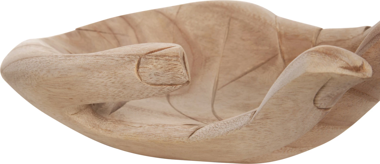 Dekor tavoline dorë e djathtë FH4278R dru i ngurtë albasia ngjyrë natyrale 30x20x10H cm