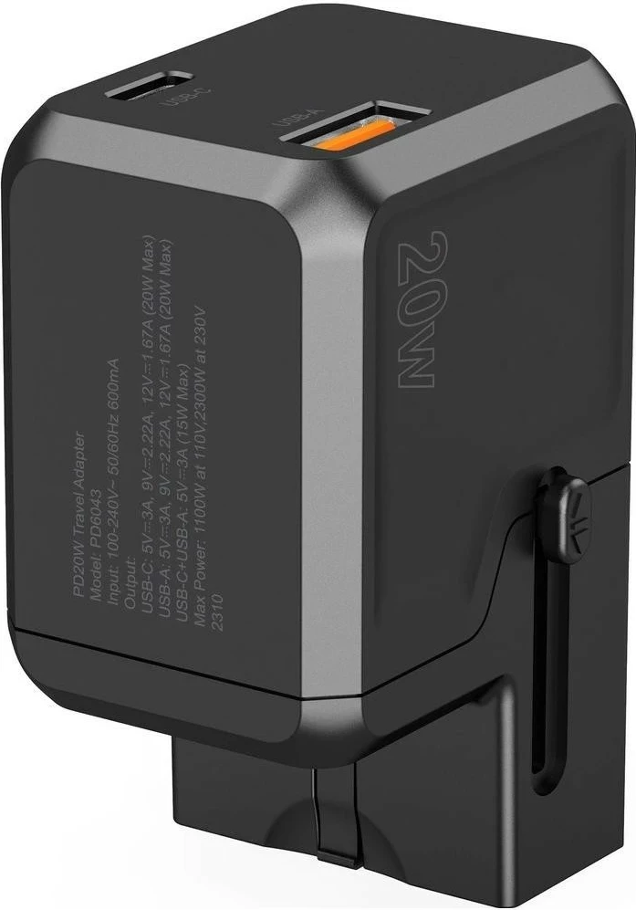 Karikues Choetech PD6038, 1x USB-C, 1x USB-A, i zi