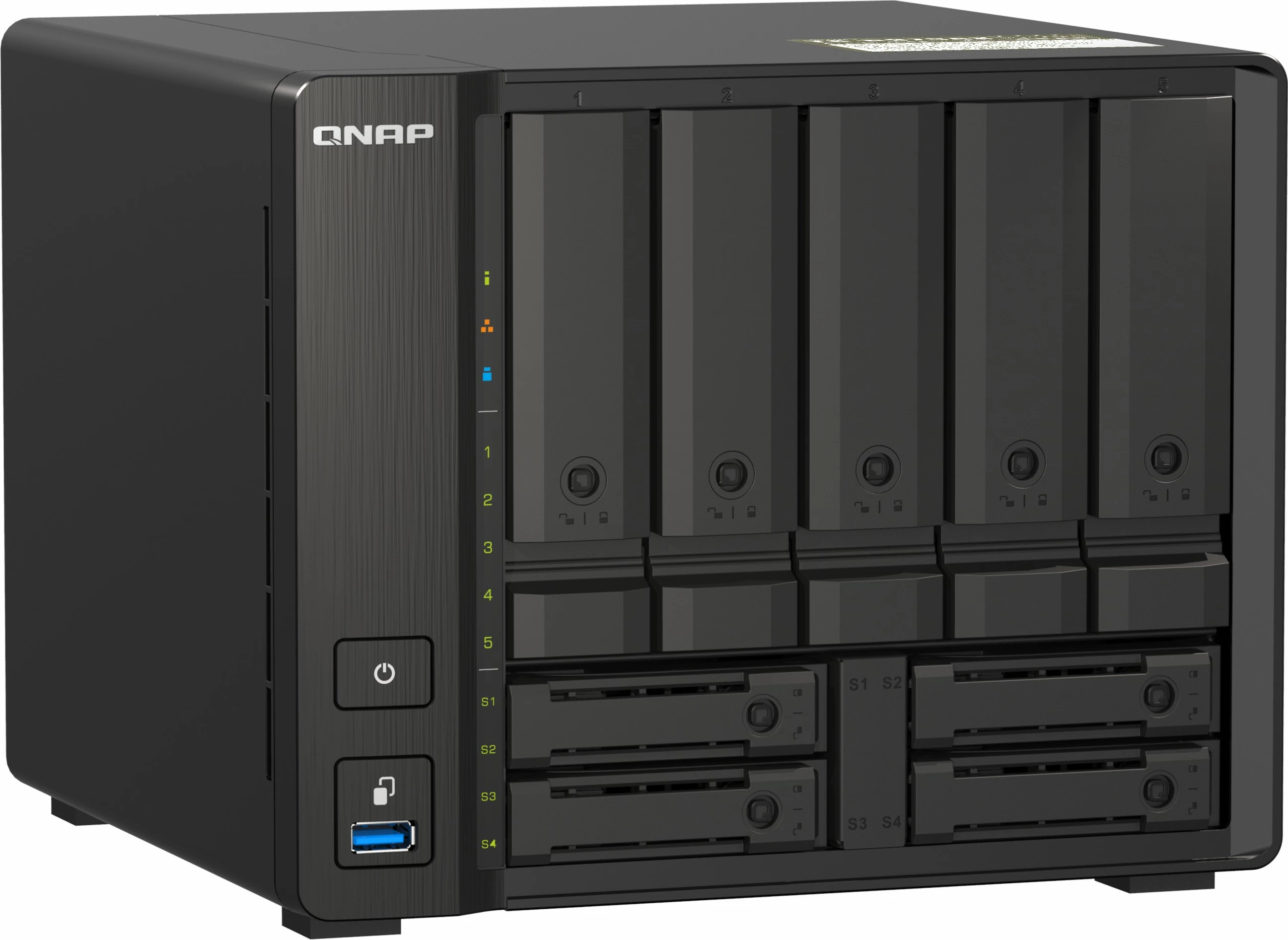 NAS QNAP Ryzen V1500B 8GB DDR4, 9-bay, SATA/NVMe, i zi