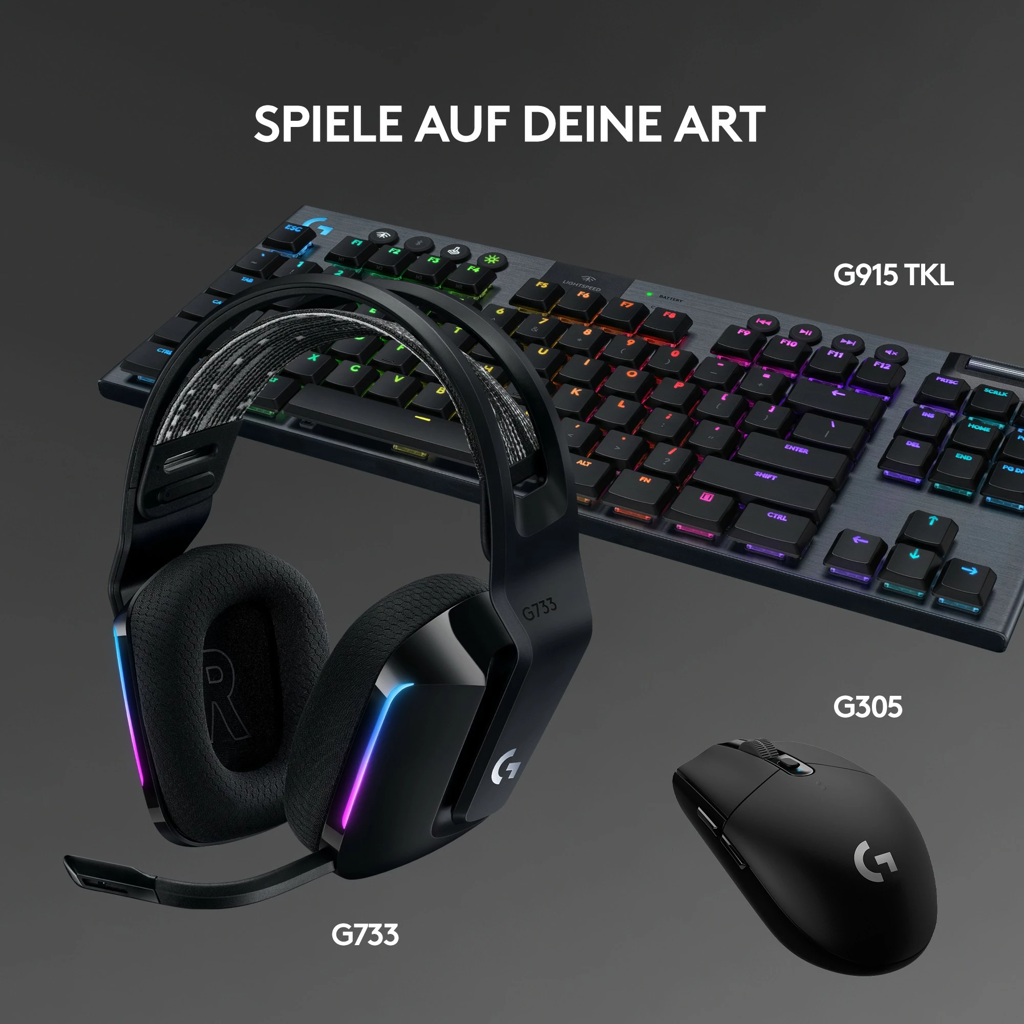 Kufje gaming Logitech G G733 LIGHTSPEED, wireless, RGB, e zezë