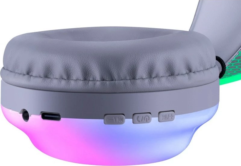 Kufje pa tela Defender FreeMotion B651, me drita LED, Gri