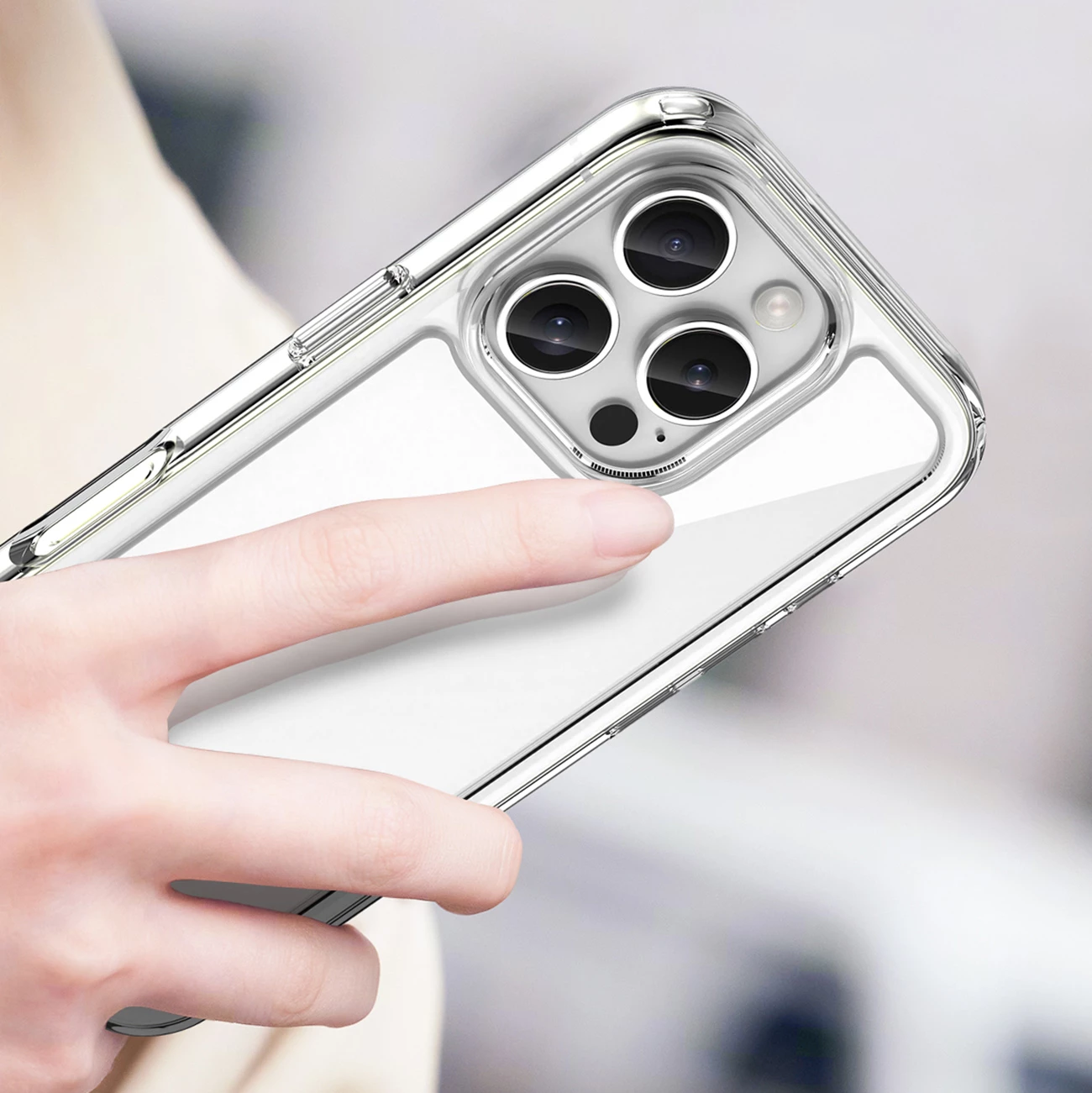 Mbështjellës Hurtel Outer Space Case për iPhone 16 Pro Max, transparent