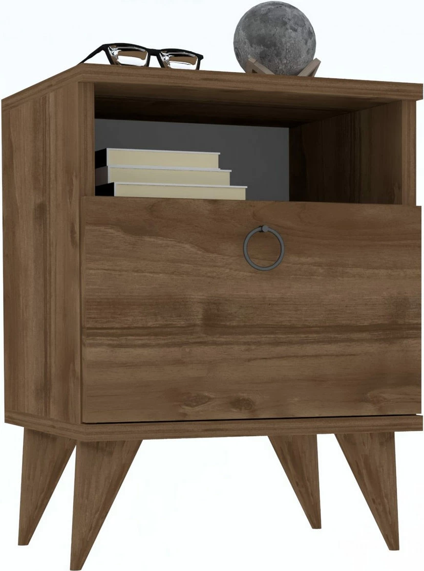 Komodinë Hanah Home, Barlo, ngjyrë arre