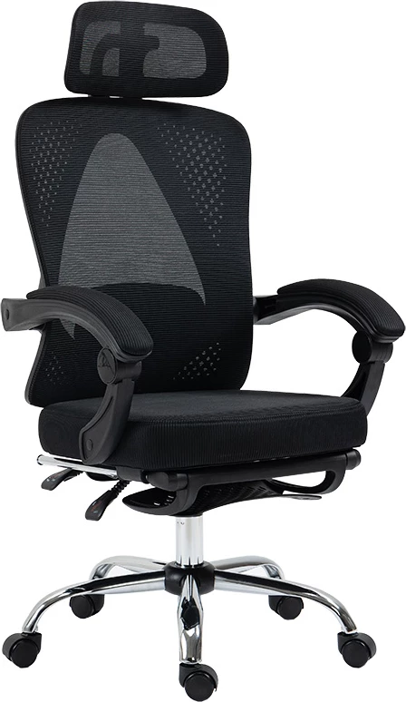 Karrige zyre menaxheri me mbështetëse këmbësh Titan cilësi premium pëlhurë rrjetë e zezë