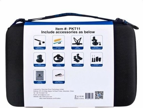 Set aksesorësh për kamera sportive Puluz PKT11, 20 pjesë, universal